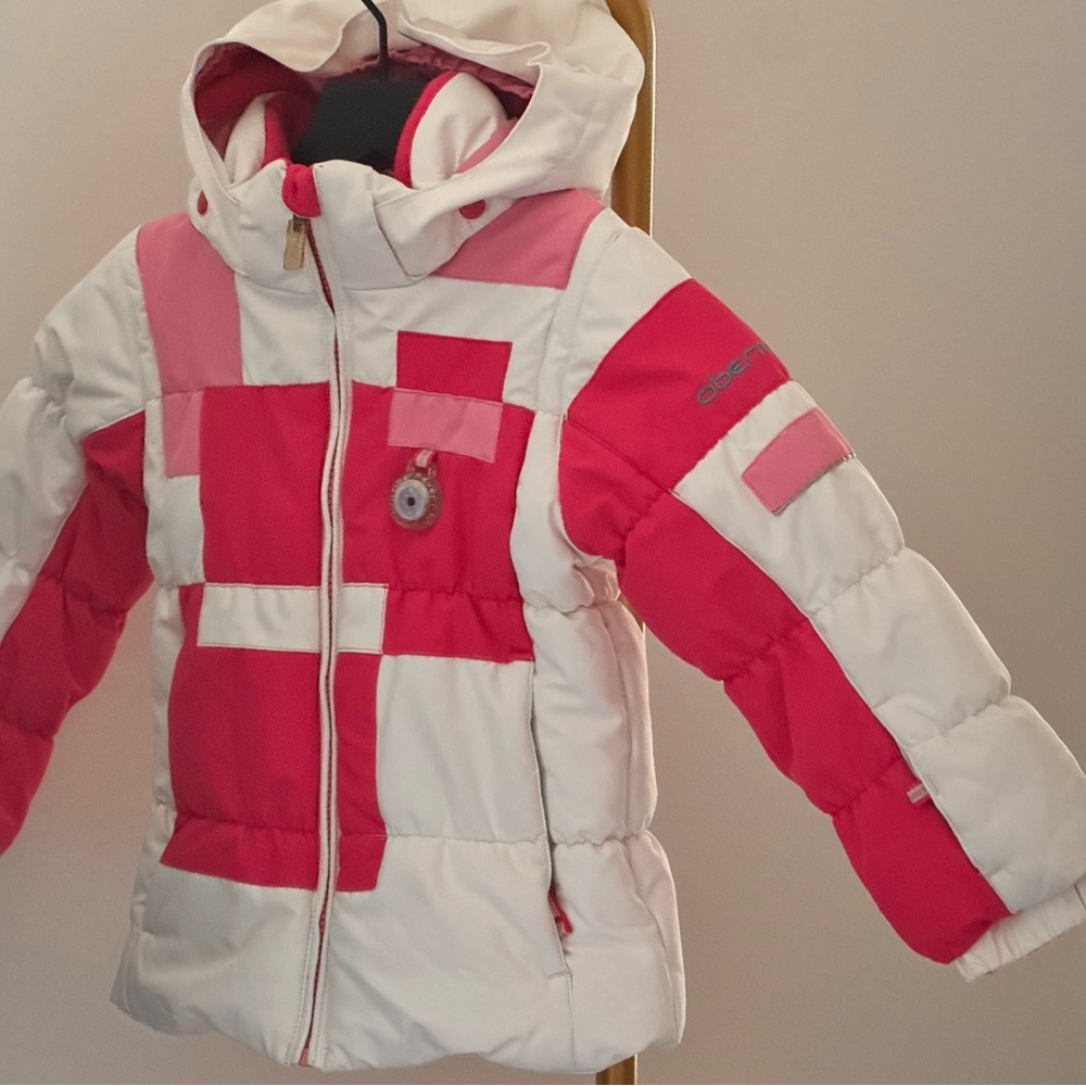 Obermeyer Pink and White Kids' Jacket